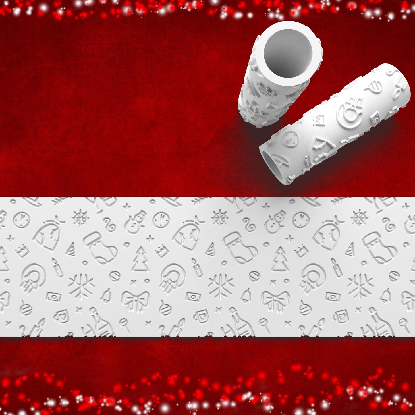 Holiday Cookie Embossing Roller – Textured Pattern Tool