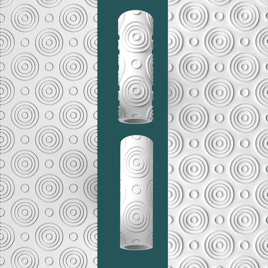 Groovy Circles Texture Roller – 70s Retro Pattern for Clay & Fondant