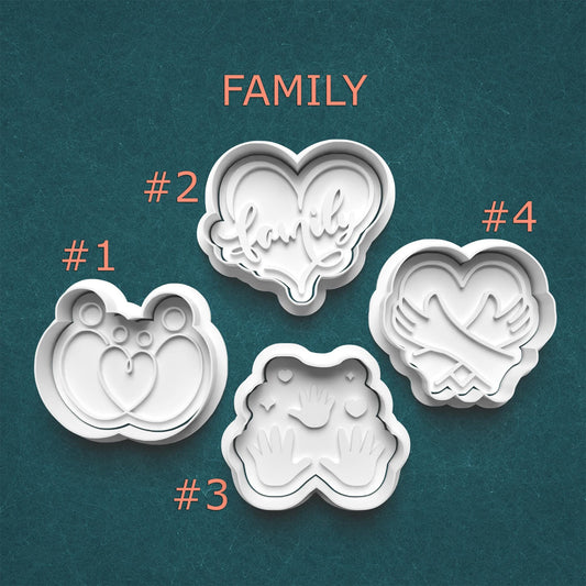 Family Theme Cookie Cutter & Stamp Set – 4 Styles Available