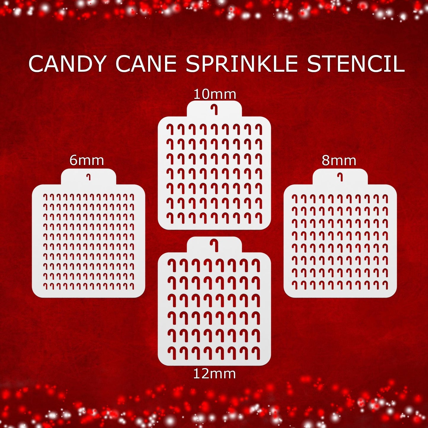 Candy Cane Sprinkle Card – DIY Royal Icing Stencil for Christmas Sprinkles