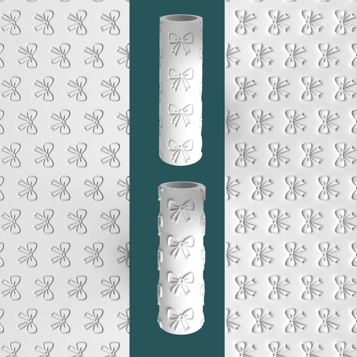Beautiful Bows Texture Roller – Embossed Pattern for Fondant, Clay & Crafts