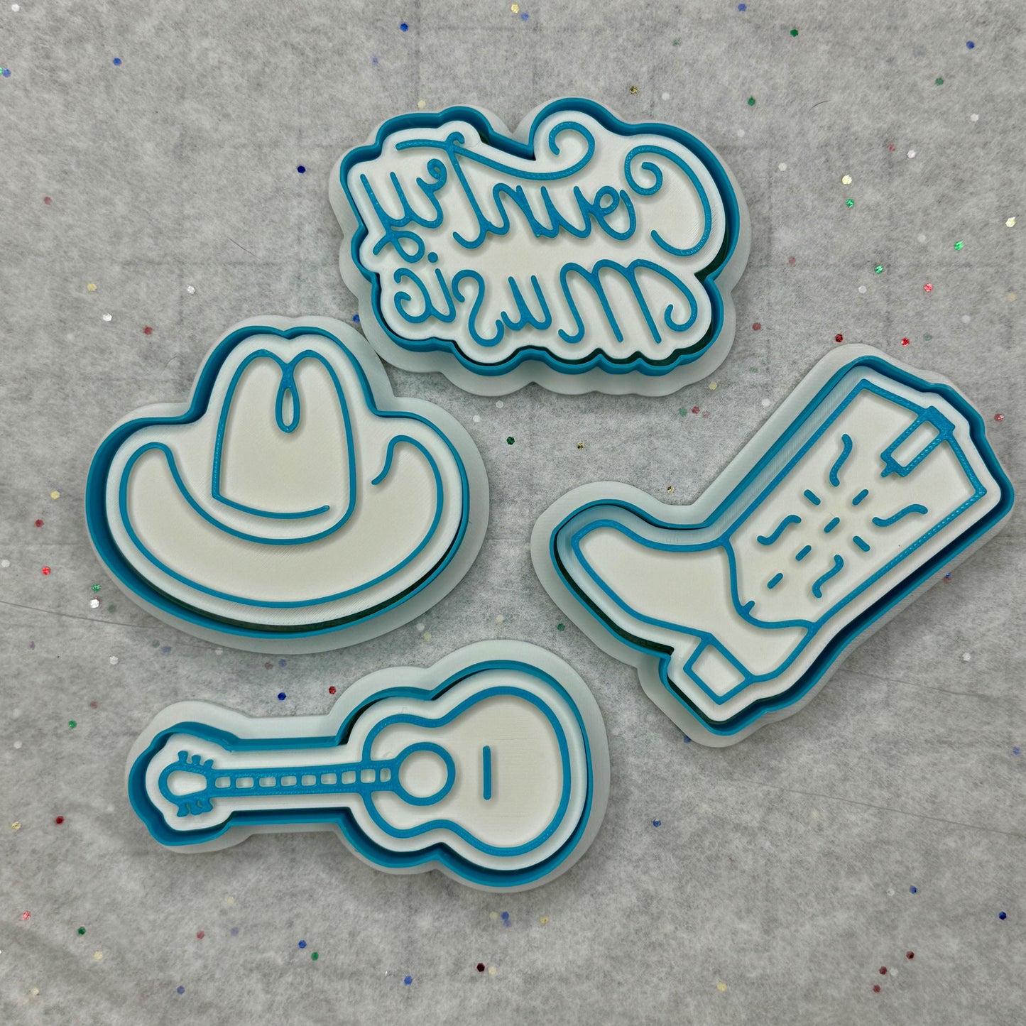 Country Music Cookie Cutter Set – Guitar, Hat, Boot & More for Western Bakers