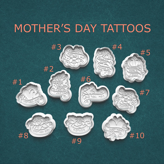 Mother’s Day Tattoos Cookie Cutter Set – Traditional Tattoo Style