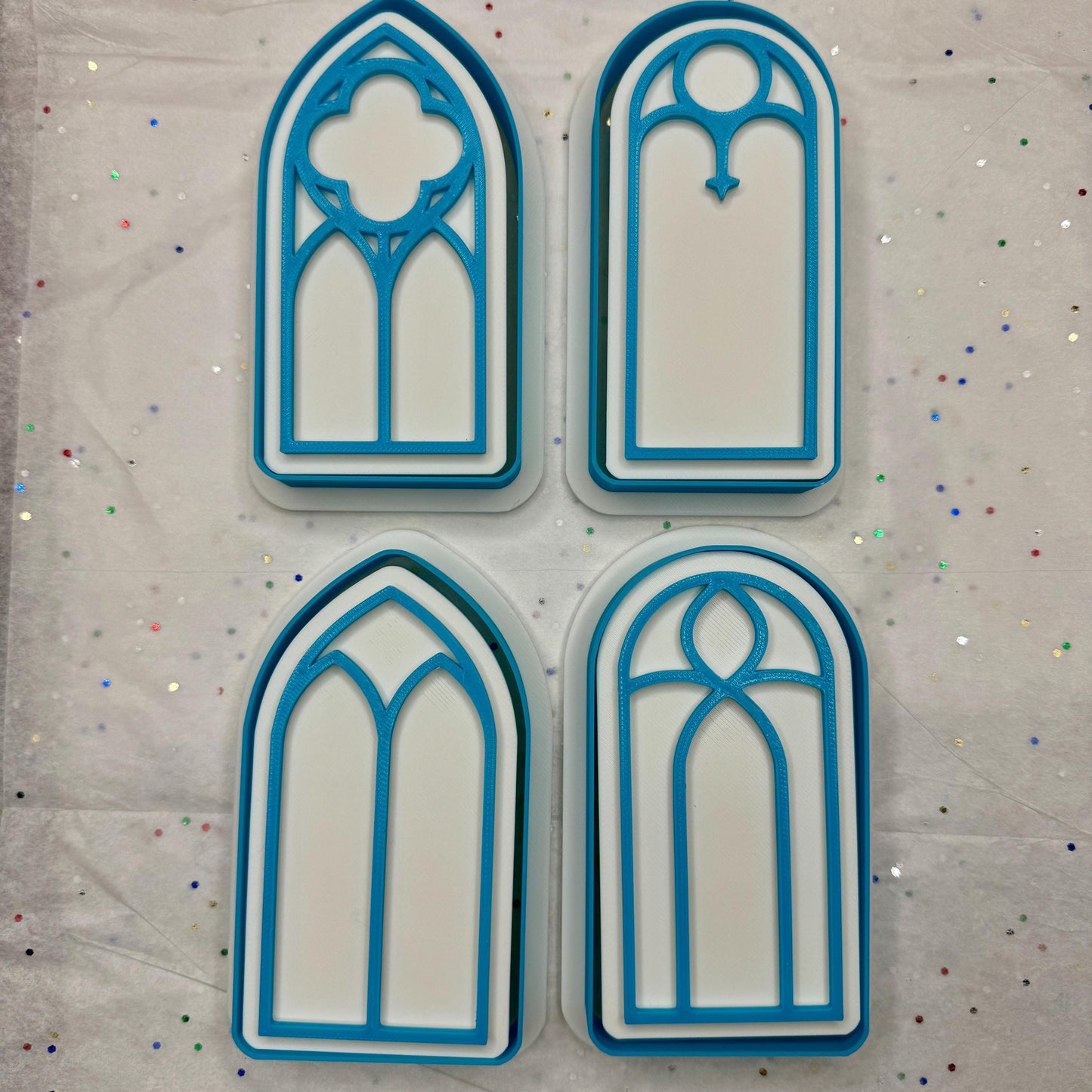 Church Window Cookie Cutter & Stamp Set – 4 Gothic Arches