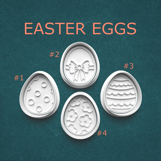 Easter Egg Cookie Cutter & Stamp Set – 4 Decorative Styles Available