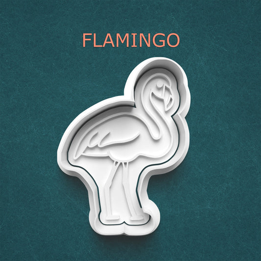 Flamingo Cookie Cutter & Stamp – Tropical Bird Design