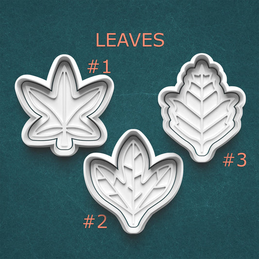 Leaf Shape Cookie Cutter & Stamp Set – 3 Styles Available