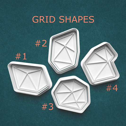 Geometric Grid Cookie Cutter & Stamp Set – 4 Styles Available