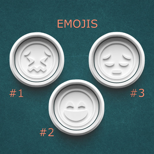 Emoji Cookie Cutter & Stamp Set – 3 Styles Available (Mixed Emotions)