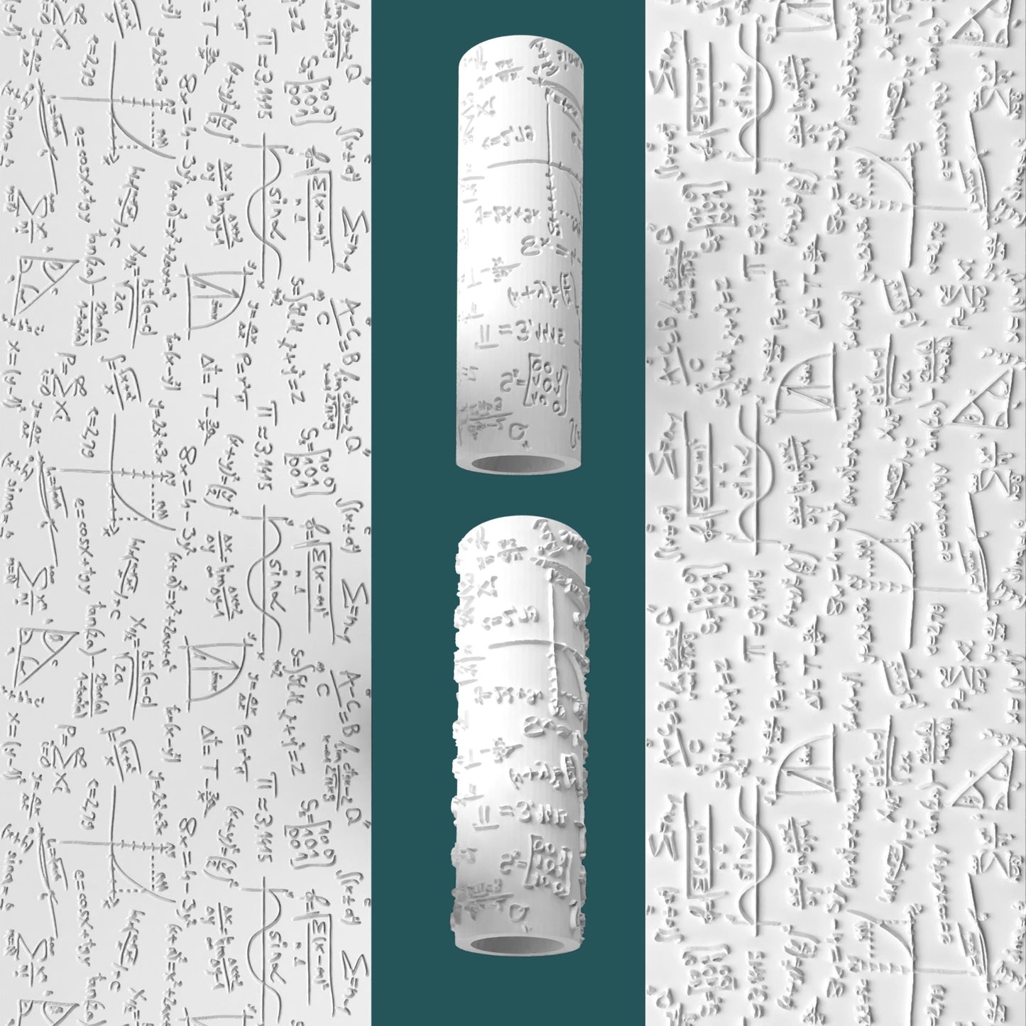 Math Formula Texture Roller – Science Pattern for Clay, Fondant & Crafts