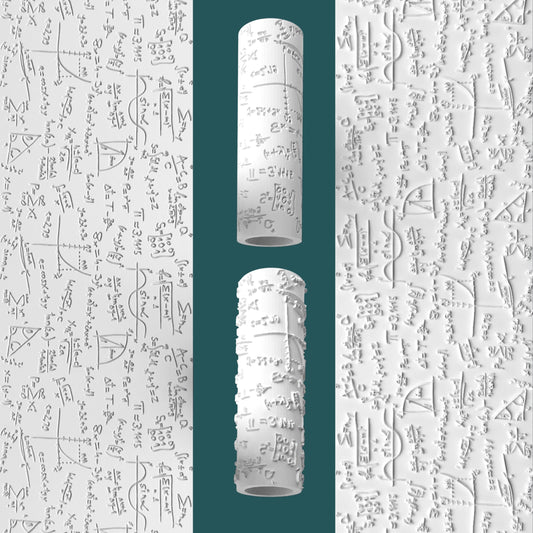 Math Formula Texture Roller – Science Pattern for Clay, Fondant & Crafts