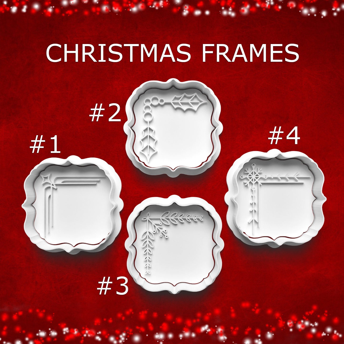 Christmas Frames Cookie Cutters – 4 Styles of Elegant Holiday Borders
