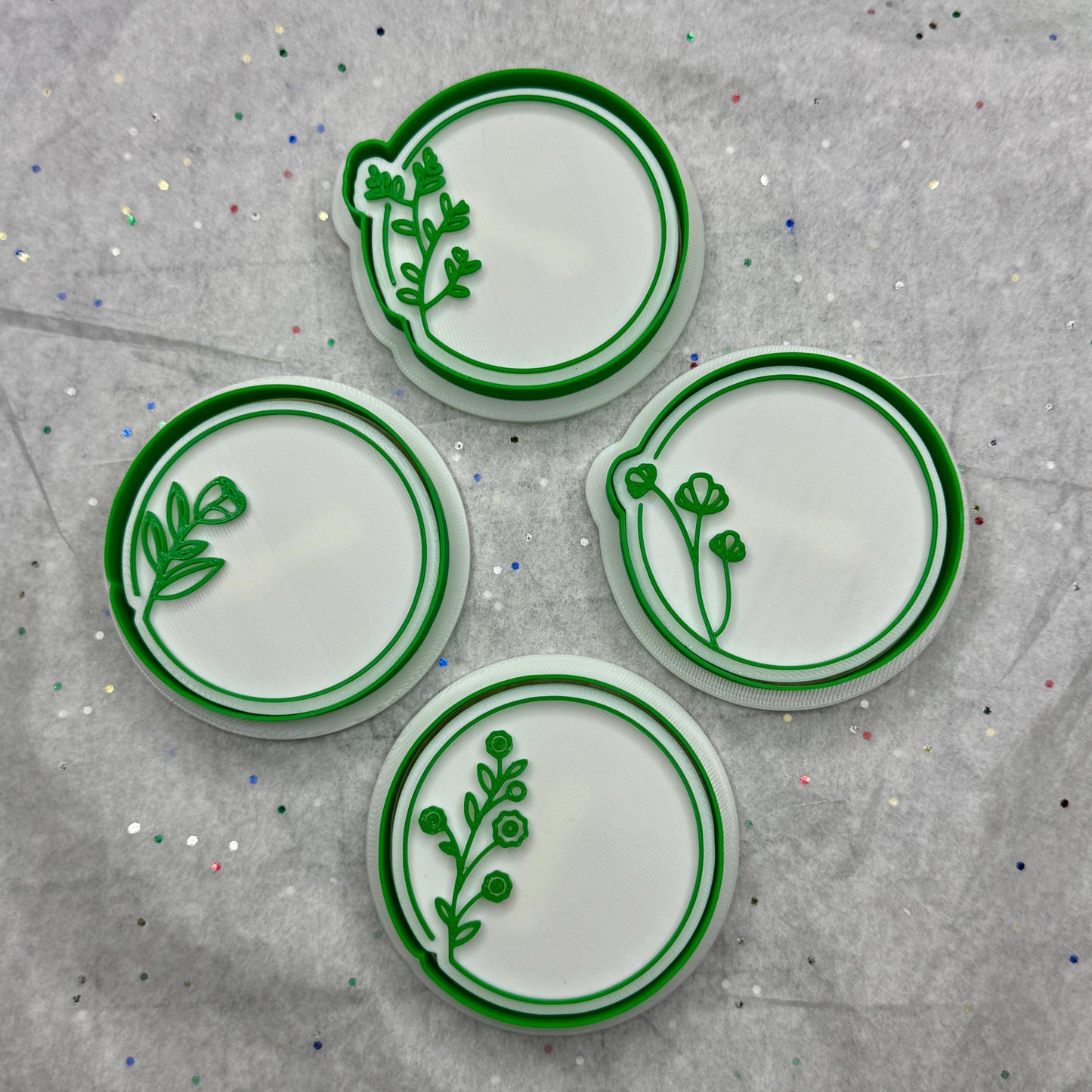 Floral Frame Cookie Cutter Set – 4 Elegant Botanical Designs