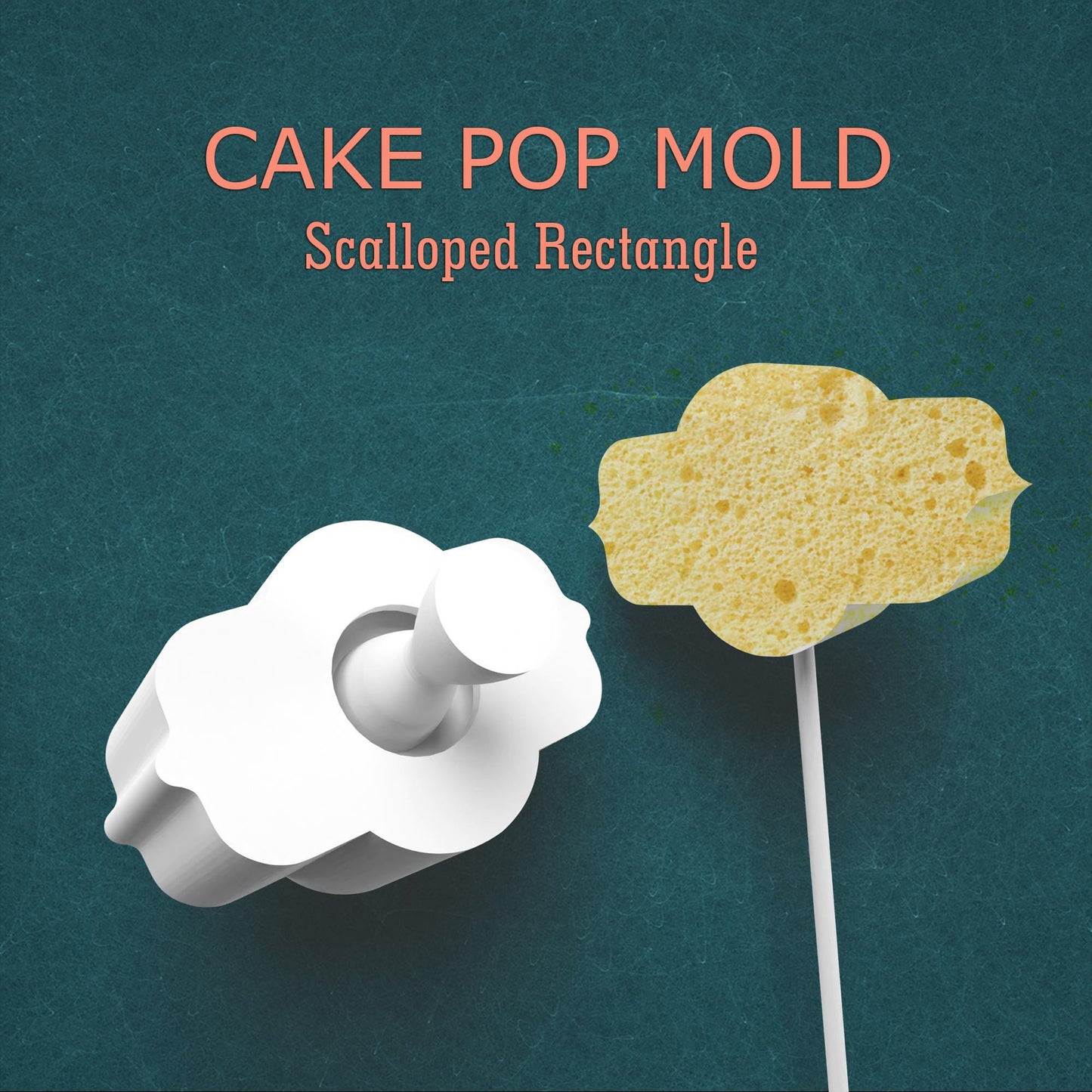 Scalloped Rectangle Cake Pop Mold – Elegant Frame Design