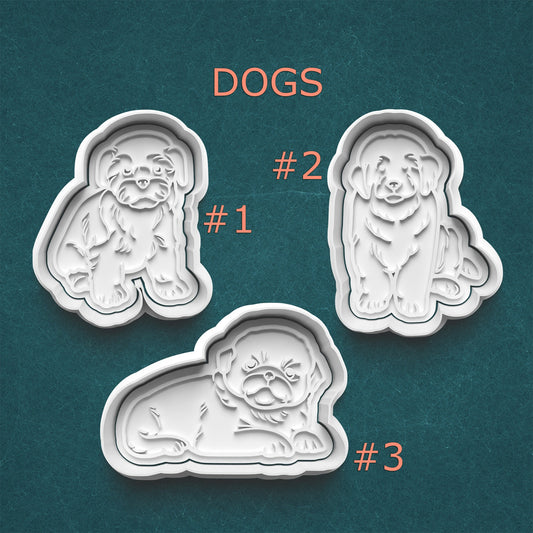 Dog Cutter & Stamp Set – Lhasa Apso, Newfoundland & Pekingese