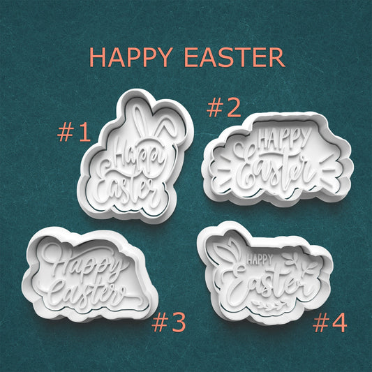 Happy Easter Cookie Cutter Set – 4 Festive Designs