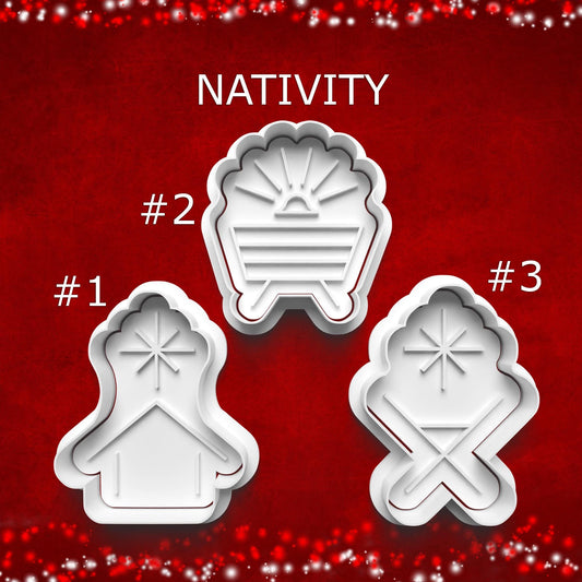 Nativity Scene Cookie Cutters – Christmas Baking Set (3 designs)