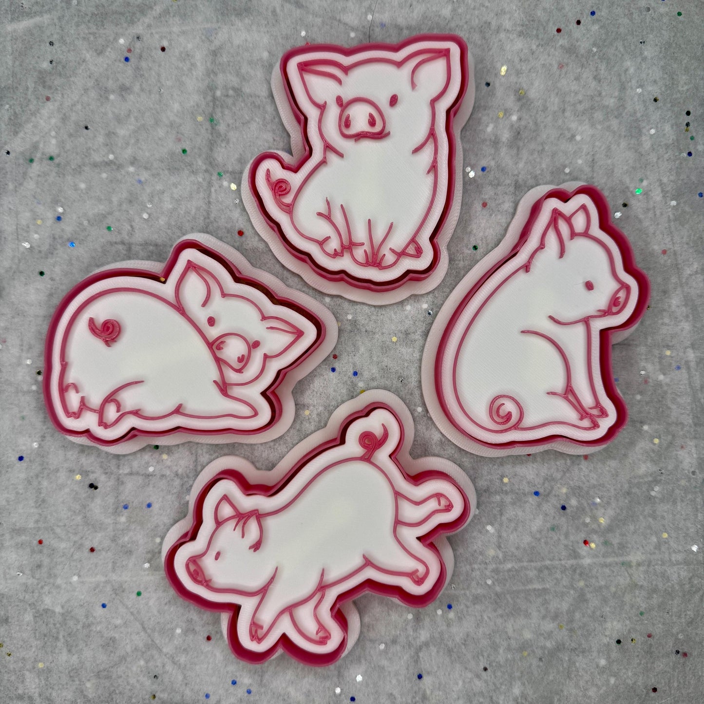 Pig Cookie Cutter & Stamp Set – 4 Styles Available