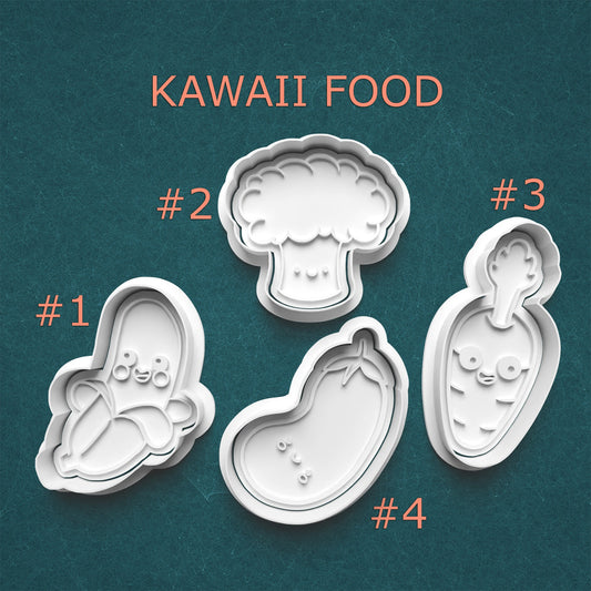 Kawaii Food Cookie Cutter & Stamp Set – 4 Styles Available