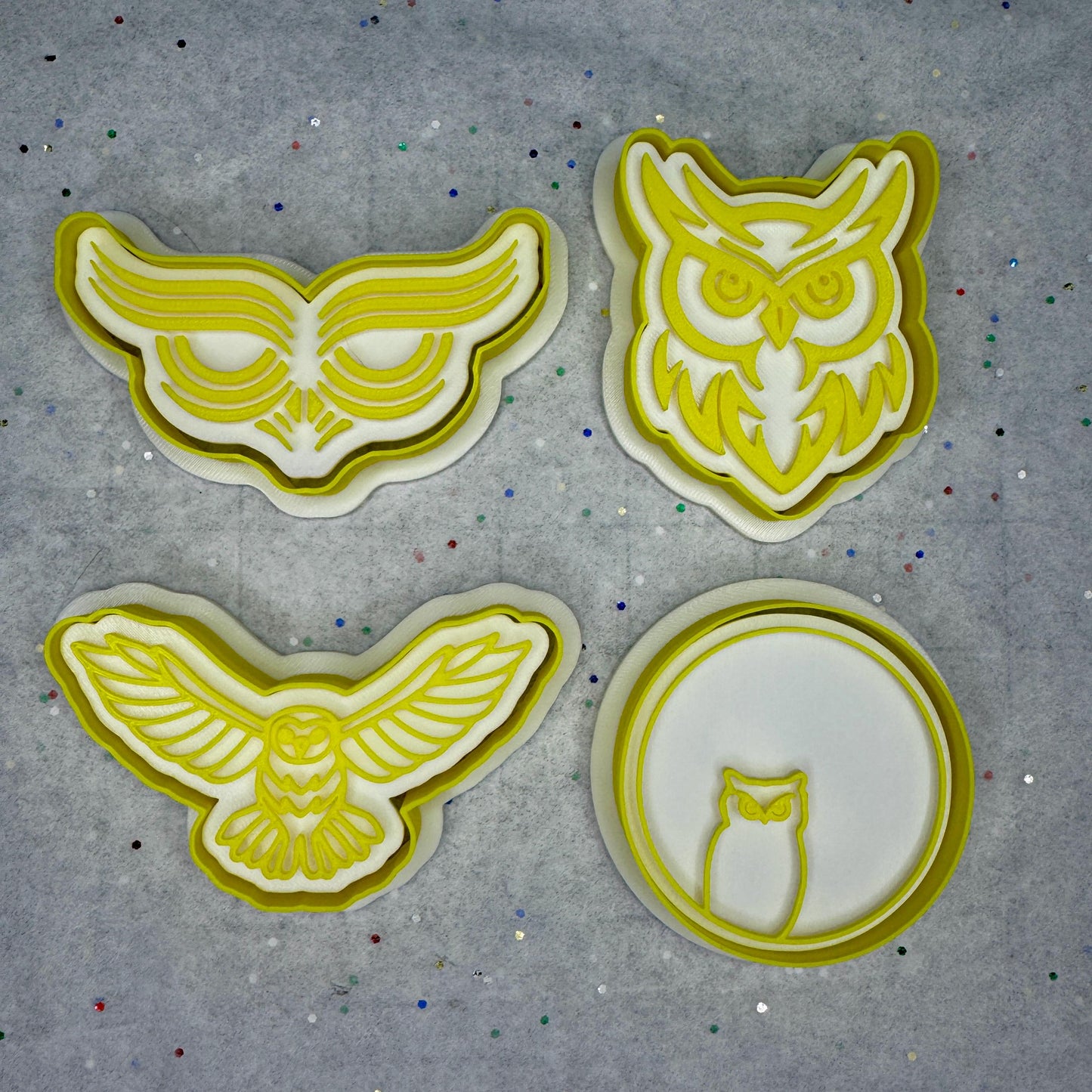 Forest Owls Cookie Cutter & Stamp Set – 4 Styles Available