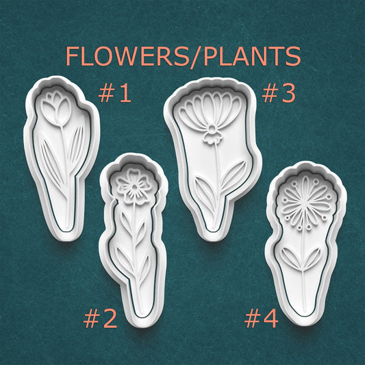 Flower & Plant Cookie Cutter & Stamp Set – 4 Styles Available
