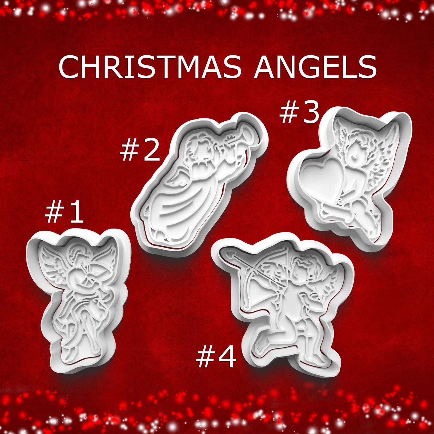 Christmas Angel Cutter & Stamp Set – Holiday Cookie & Craft Tools