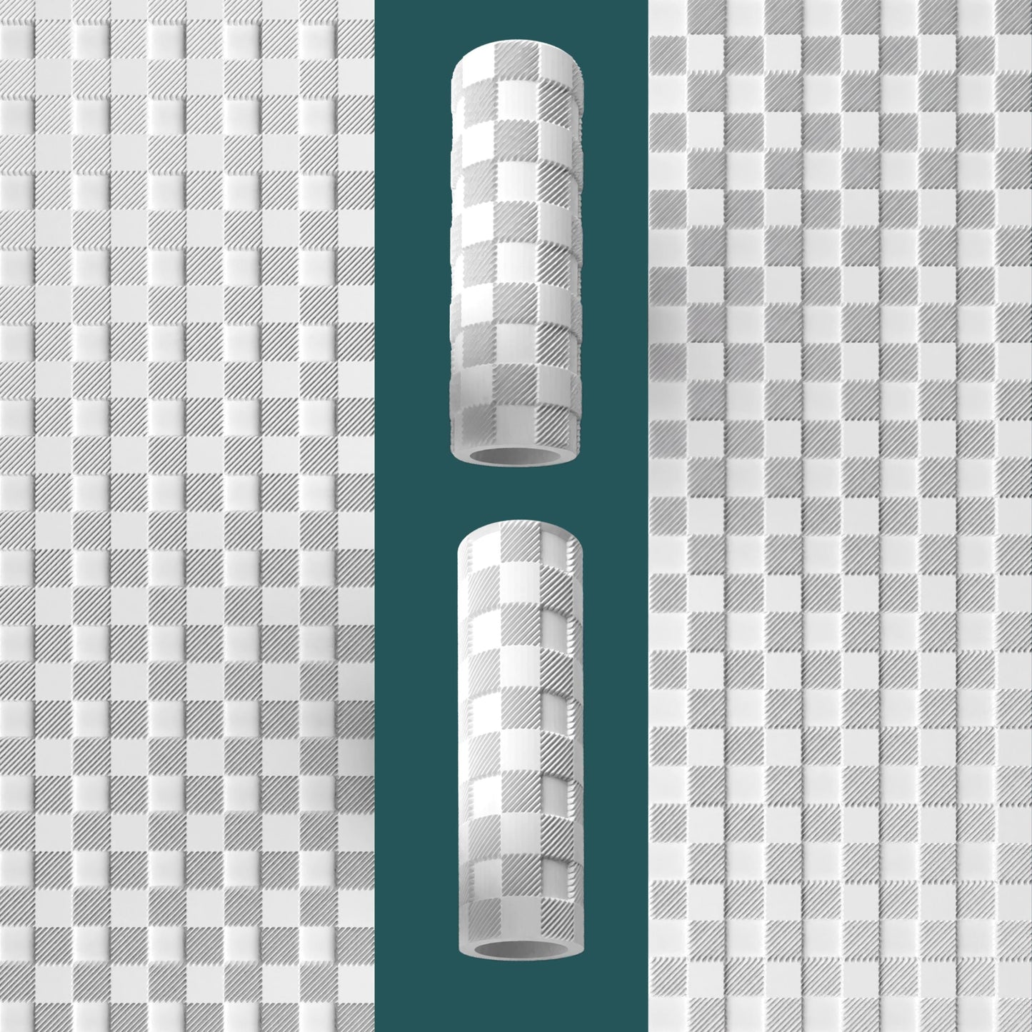 Checkered Plaid Texture Roller – Embossed Gingham for Clay & Baking