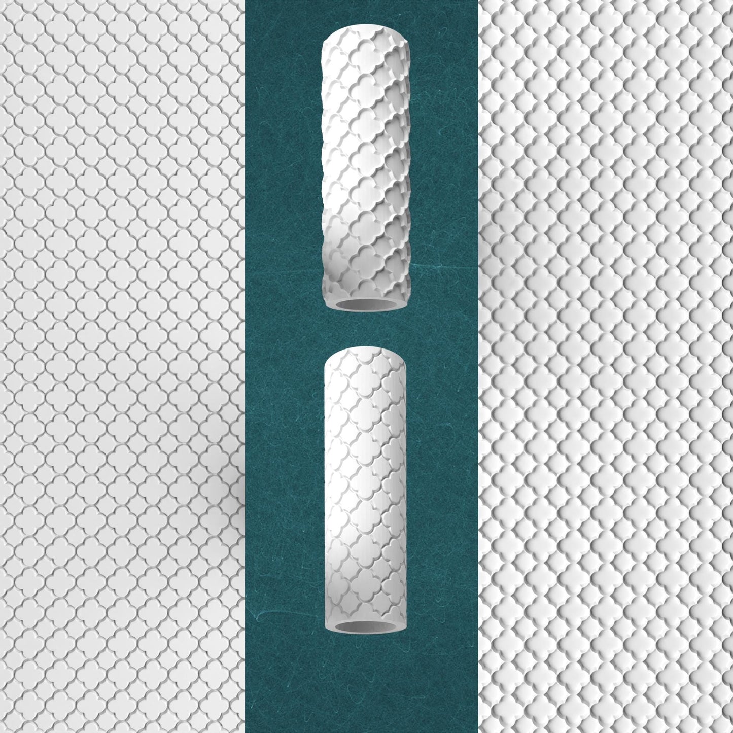 Quatrefoil Texture Roller – Geometric Pattern in Embossed or Debossed Style