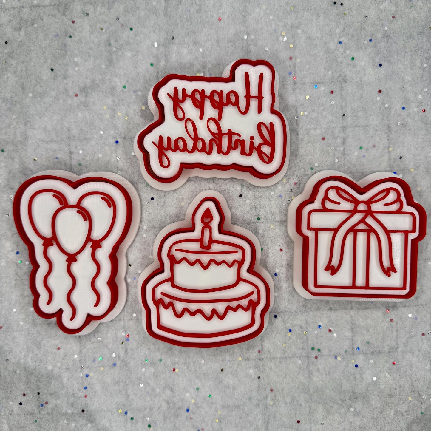 Happy Birthday Cookie Cutter Set – 4 Party Designs