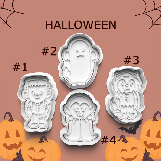 Halloween Cutter & Stamp Set – Monster, Ghost, Vampire and Werewolf Designs