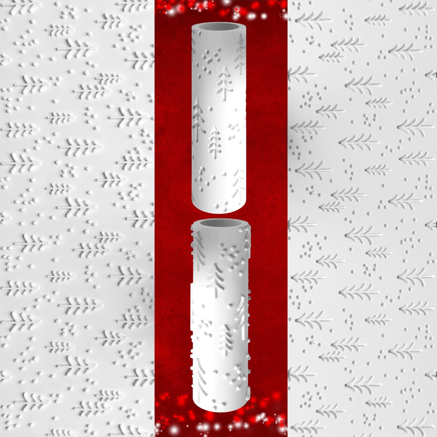 Snowy Pines Texture Roller – Christmas Design for Fondant, Clay & More