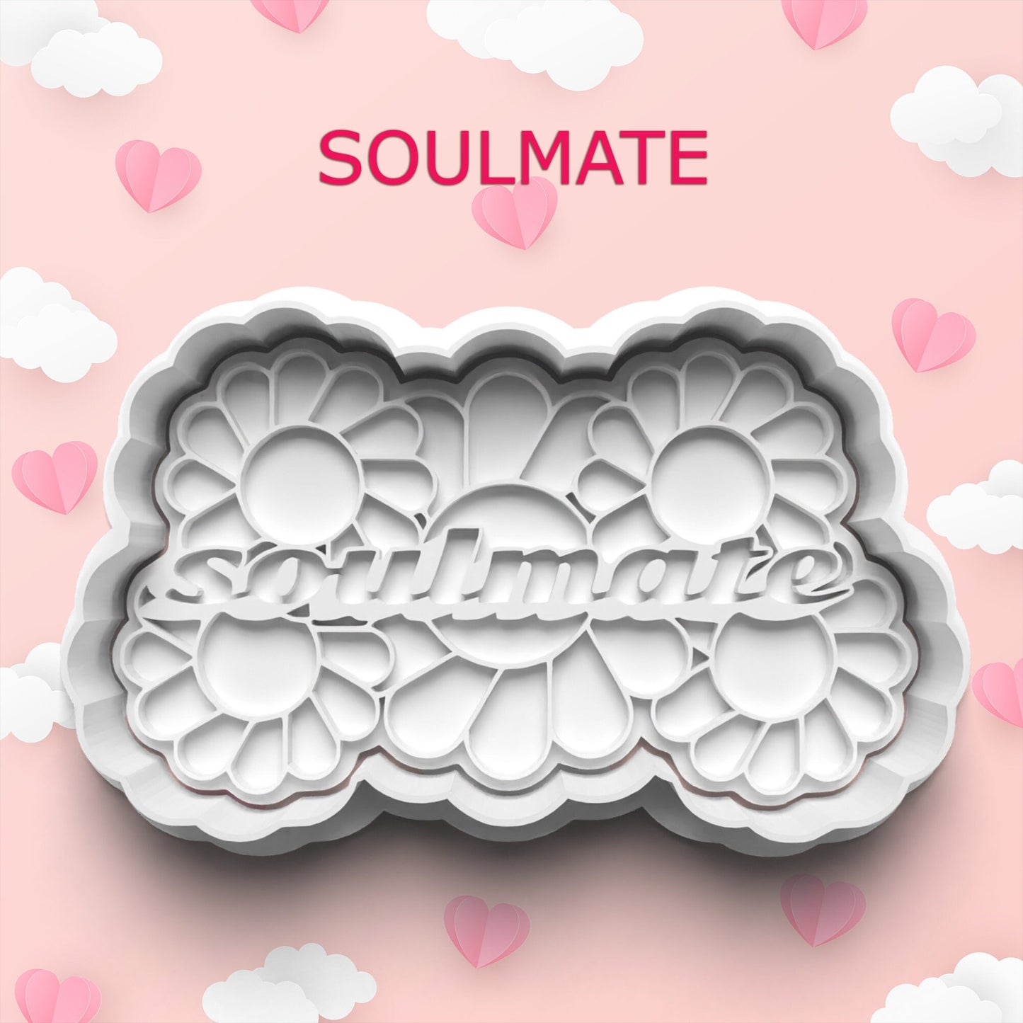 Soulmate Cookie Cutter – Groovy Floral Design for Love Bakes