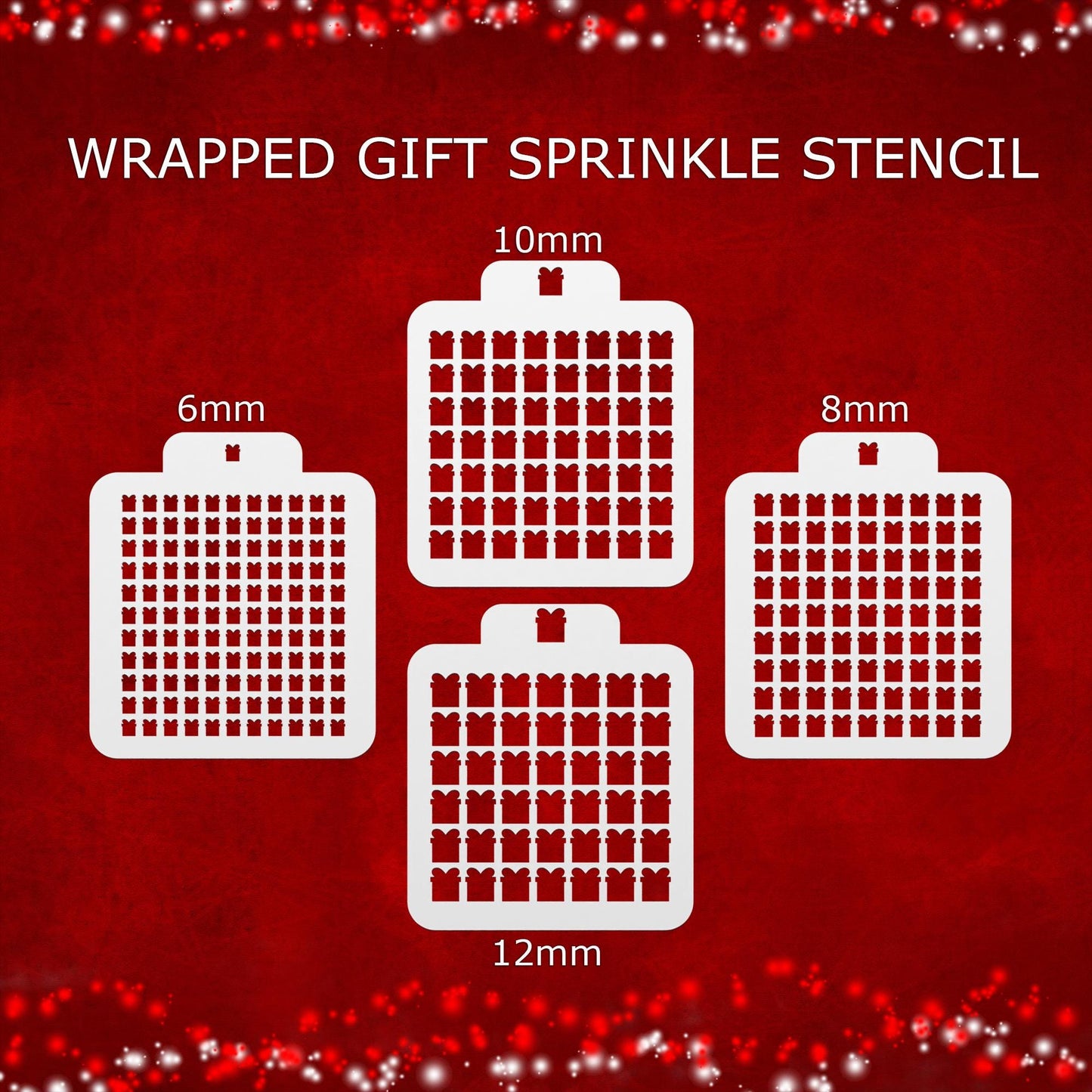 Christmas Gift Sprinkle Card – DIY Stencil for Royal Icing Sprinkles