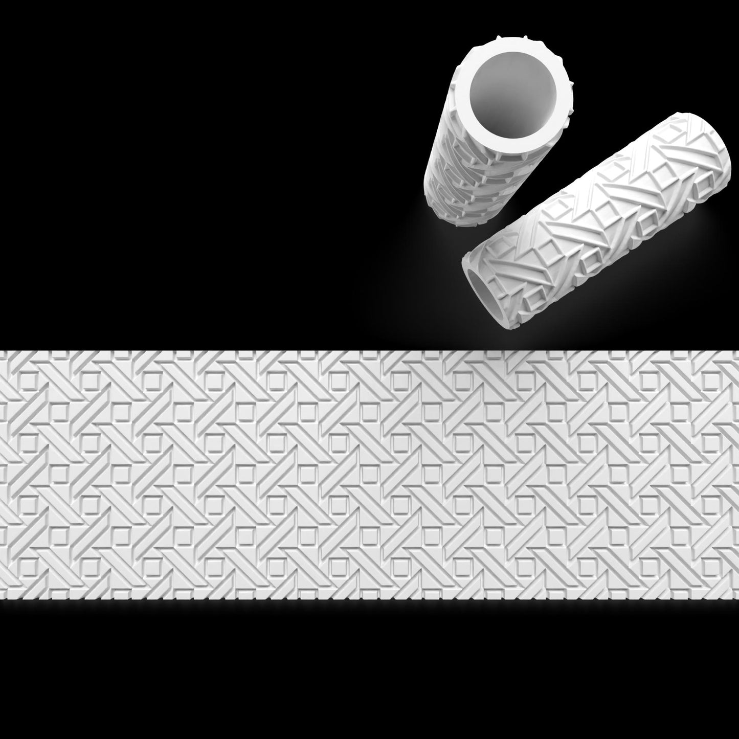 Retro Geometric Texture Roller – Embossed & Debossed Midcentury Pattern