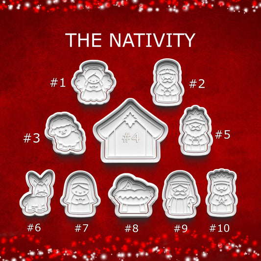 Nativity Cookie Cutter & Stamp Set – 10-Piece Complete Scene