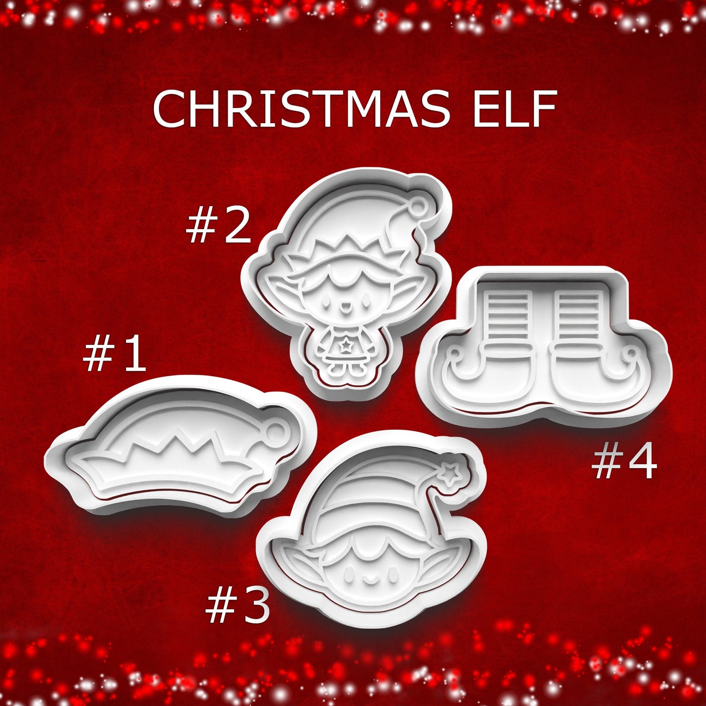 Christmas Elf Cookie Cutter & Stamp Set – 4 Styles Available