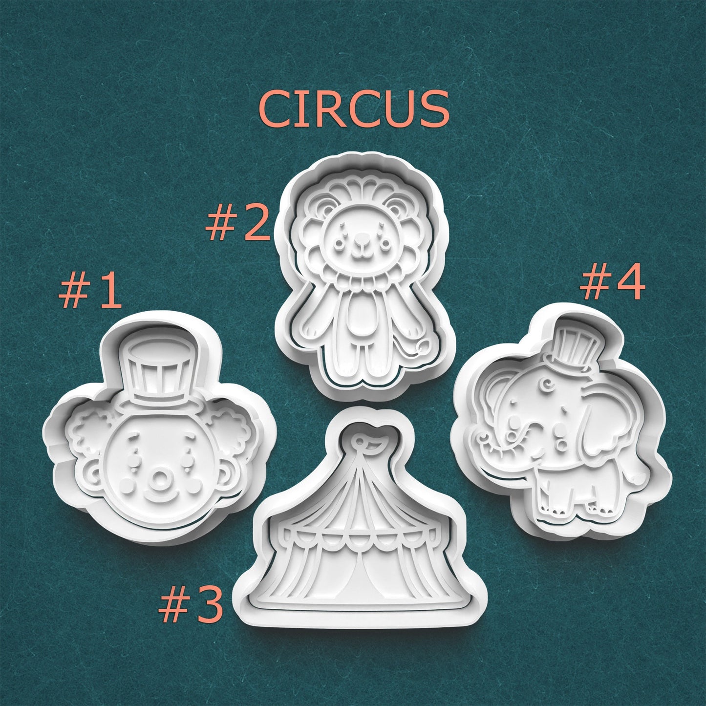 Circus Cutter & Stamp Set – Big Top Animals & Tent Cookie Designs