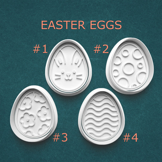 Easter Egg Cutter & Stamp Set – Bunny and Patterned Spring Designs
