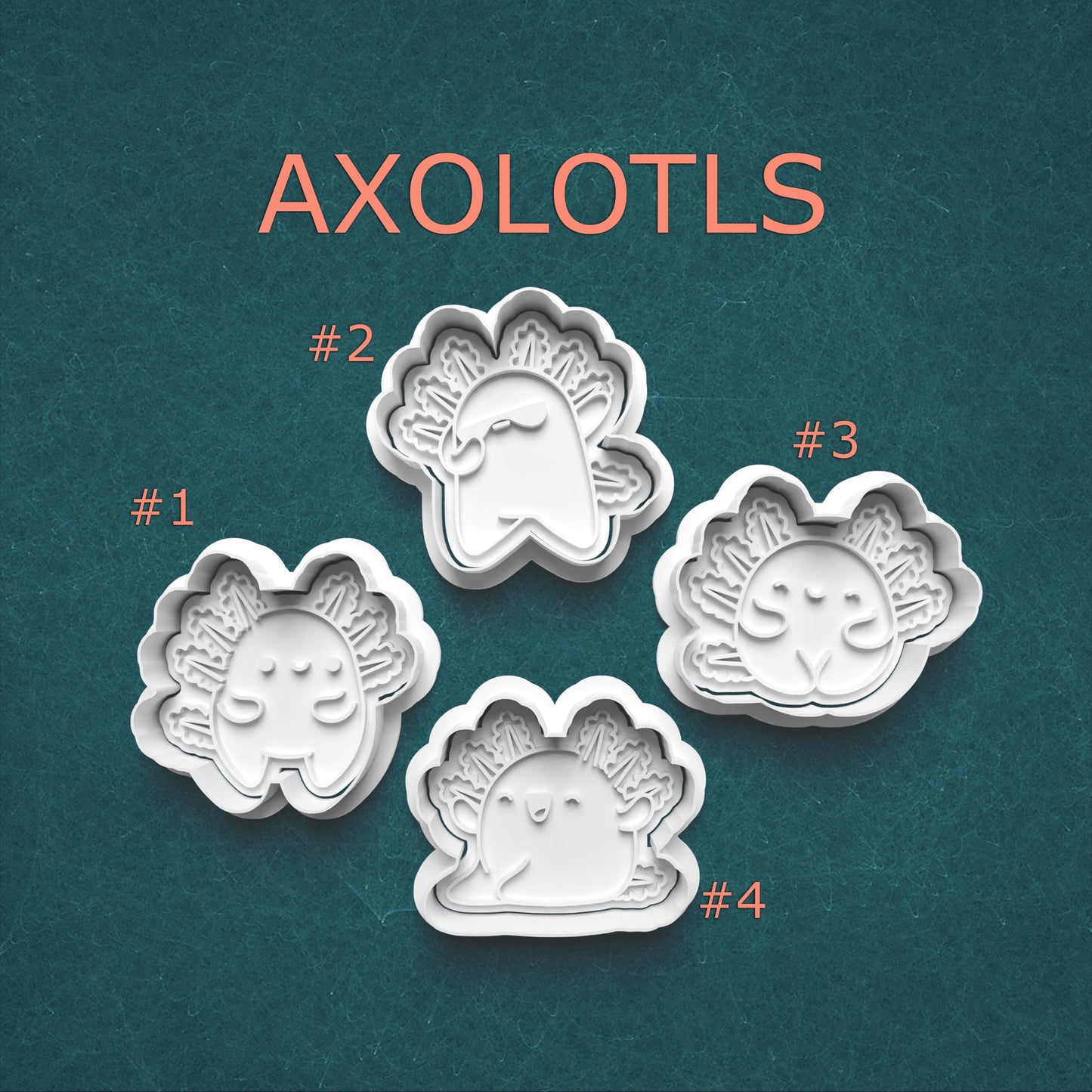 Axolotl Cookie Cutter Set – Cute Amphibian Stamp