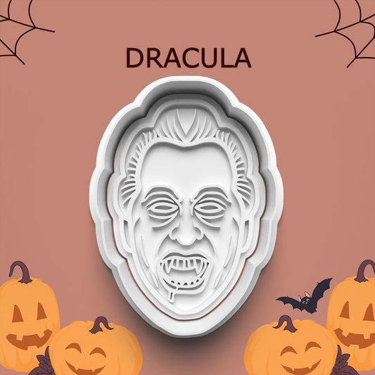 Dracula Cookie Cutter & Stamp – Spooky Halloween Style | 4 Sizes Available