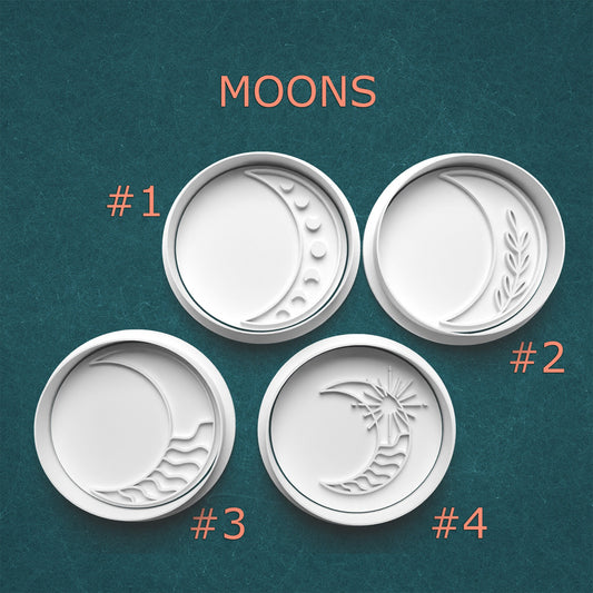 Moon Cookie Cutter & Stamp Set – 4 Sizes Available