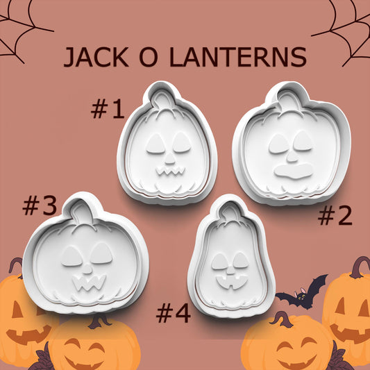 Jack O' Lantern Cookie Cutter Set – 4 Cute Halloween Pumpkin Faces