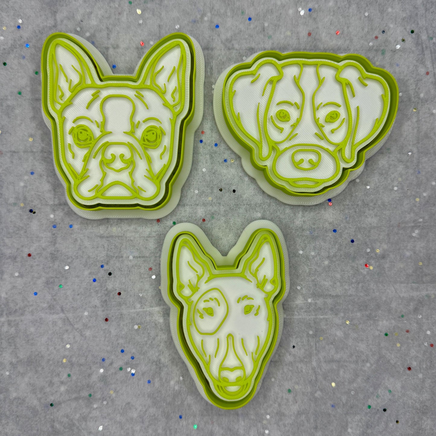 Bull Terrier, Boston Terrier, and Brittany Spaniel Cookie Cutter Set