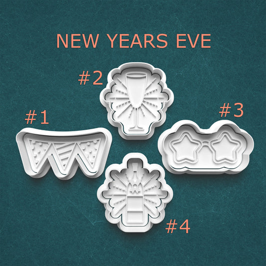 New Year’s Eve Cutter & Stamp Set – Party Glasses, Banners and Cheers