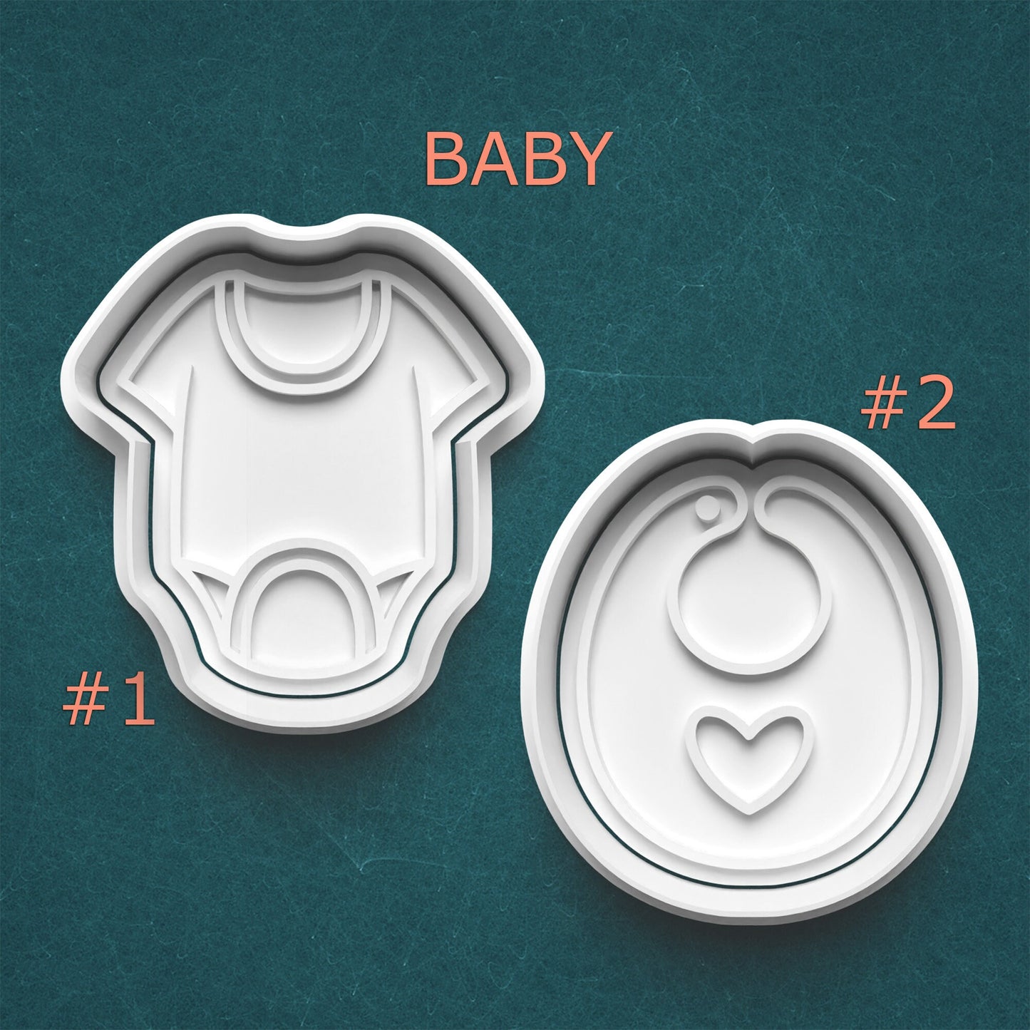 Baby Cookie Cutter Set – Onesie & Bib