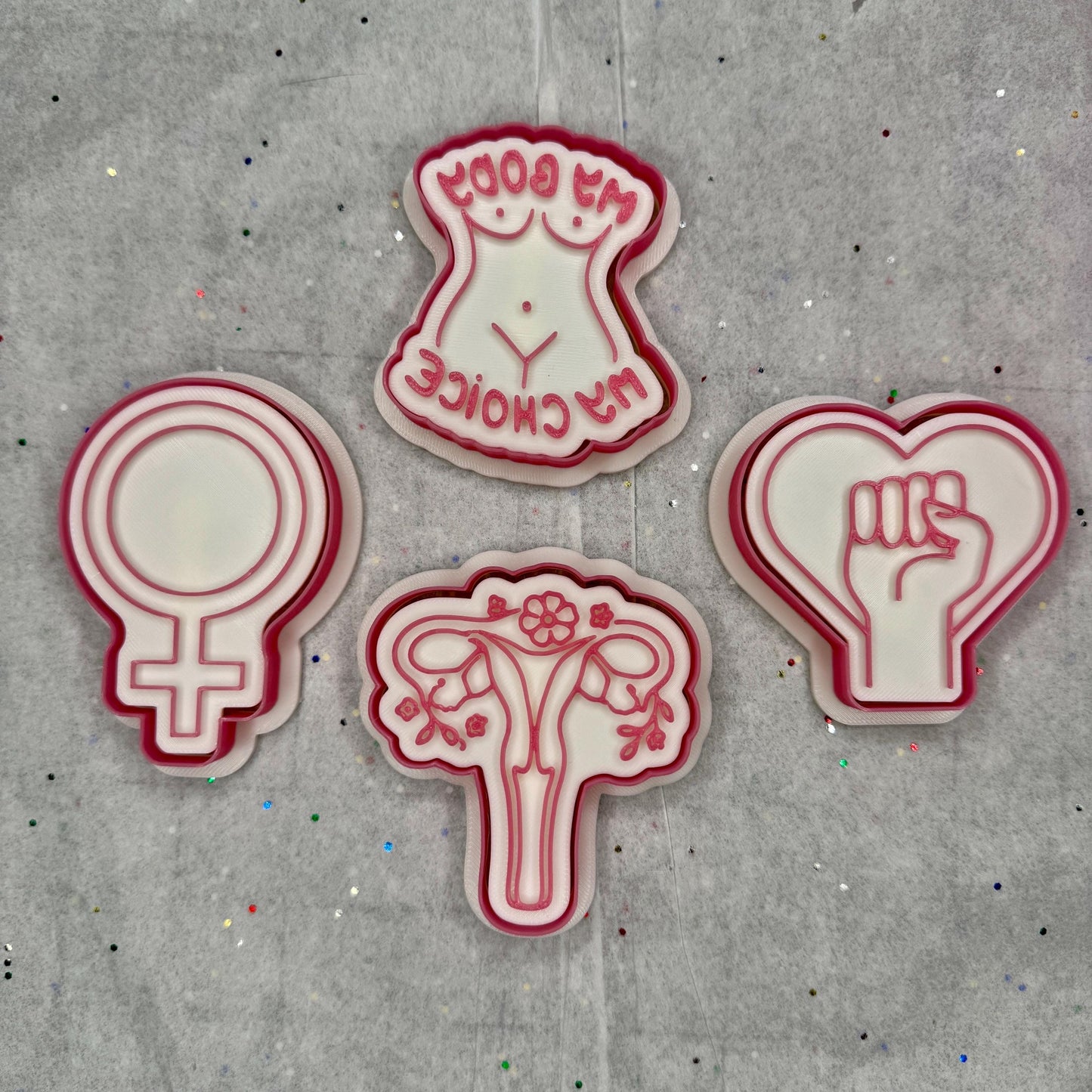 Bodily Autonomy Cookie Cutter Set – Feminist Symbols for Empowered Baking