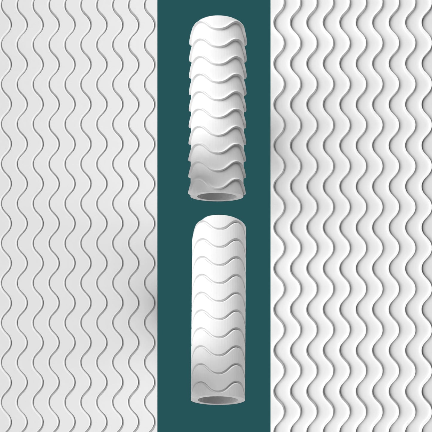 Classic Waves Texture Roller – Embossed Wave Pattern for Clay, Fondant & More