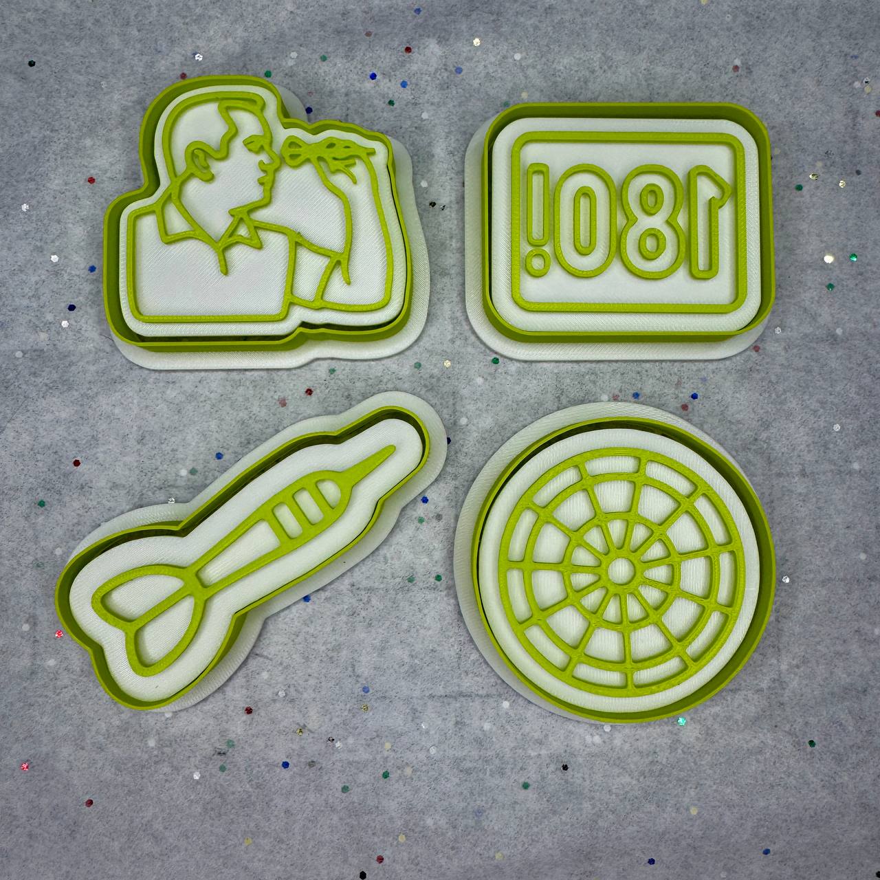 Playing Darts Cookie Cutter & Stamp Set