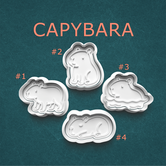 Capybara Cookie Cutter Set with Stamps