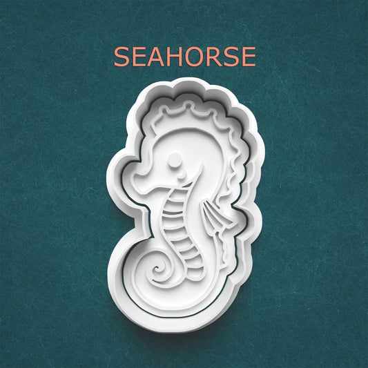 Seahorse Cookie Cutter – Seahorse Clay Stamp